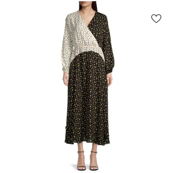 ELIE TAHARI Floral Print Silk Midi-Dress V-Neck Lined Size Large - Picture 3 of 17